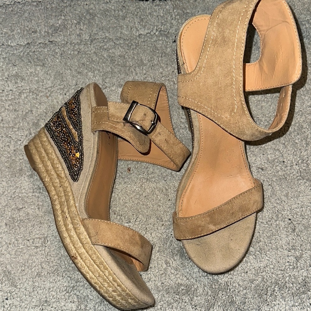 Women's Tan Wedge Sandals